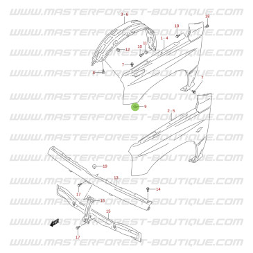 Dado clip per rivestimento passaruota anteriore – Suzuki Santana Vitara