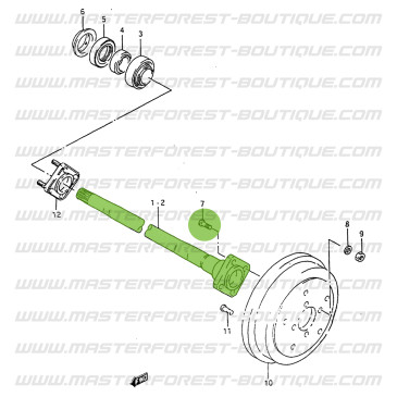 Left rear axle shaft - Suzuki & Santana 410/ 413, narrow