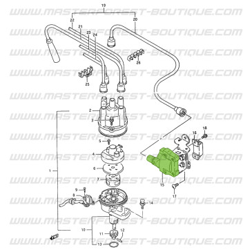 Bobina de ignição eletrónica, montagem 2, Suzuki Santana Samurai 413