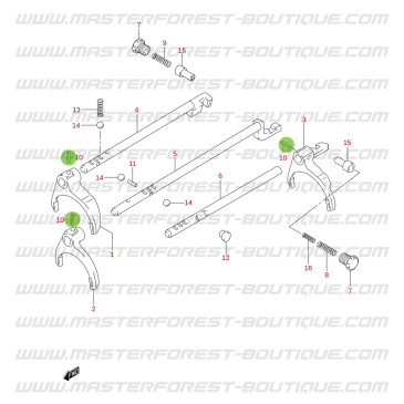 Pasador de horquilla de la caja de cambios para Suzuki & Santana Jimny Gasolina