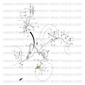 Tornillo banjo para pinza de freno Suzuki y Santana