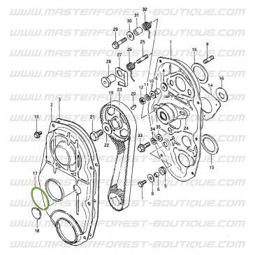Joint torique sur carter de distribution Suzuki Santana 410