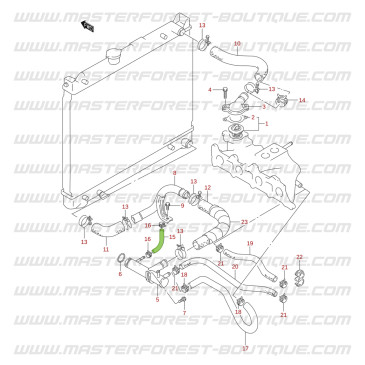 Intake Pipe to Under Intake Tube Hose for Suzuki & Santana Vitara 1.6 8-valve