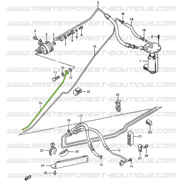 Fuel feed hose for Suzuki Santana Samurai 413i long wheelbase model