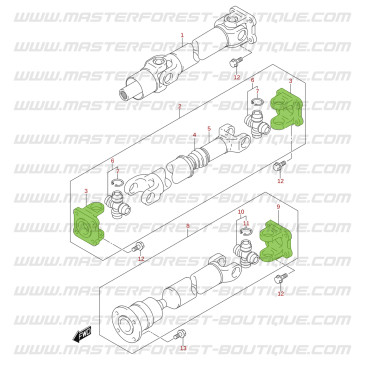 Brida de acoplamiento de eje de transmisión Jimny 25x64 mm