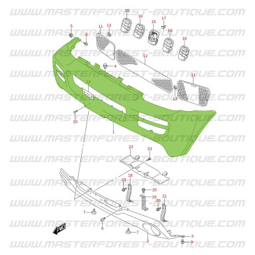 Grey Front Bumper for Suzuki Santana Jimny up to 2018