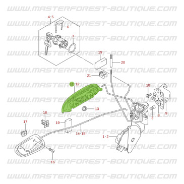 Exterior door handle, front right, Suzuki Santana Jimny