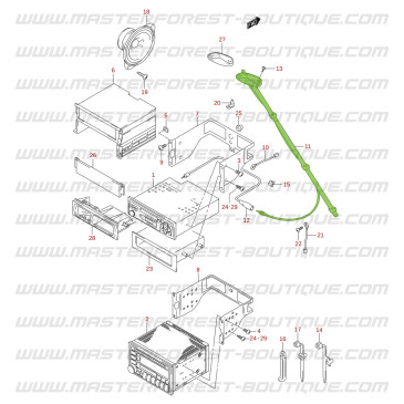 Antenne radio Suzuki Santana Jimny tôlé