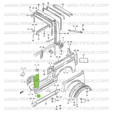 Front left exterior panel, Suzuki samurai