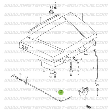 Befestigungsclip für die Haubenstange Suzuki Santana Samurai