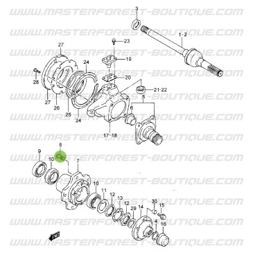 Perno filettato di ruota anteriore testa tonda tagliata Suzuki Santana Samurai