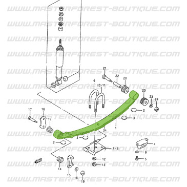 Paar Vorderblattfedern für Suzuki Santana Samurai D & TD