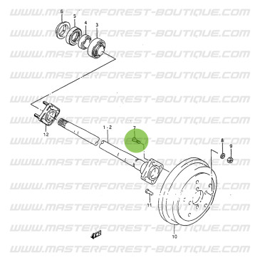 Perno del eje de la rueda trasera del Suzuki Santana Samurai