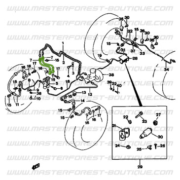 Chassis-mounted front brake hose – Suzuki Vitara