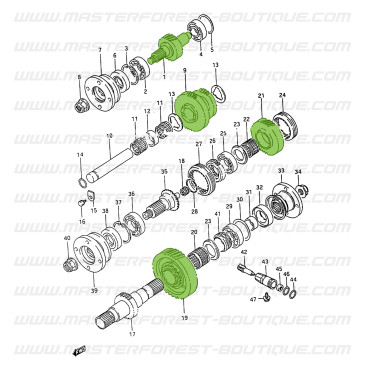 Kit réduction boite de transfert MF 6.4:1 Suzuki Santana Samurai