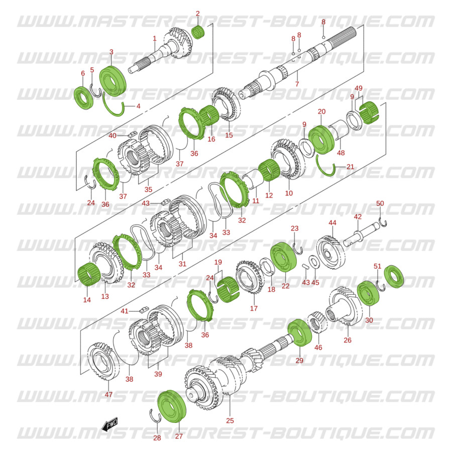XXXBEN Kit réfection boite de vitesses Suzuki Santana Jimny 1.3 G13BB