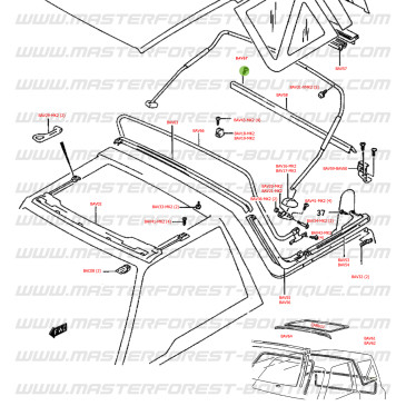 Soft Top Rail Screw for Rear Door – Suzuki Santana Vitara MK2