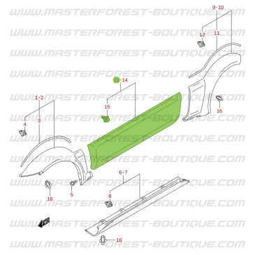 Protezione inferiore della porta destra – Suzuki Santana Jimny – 2018