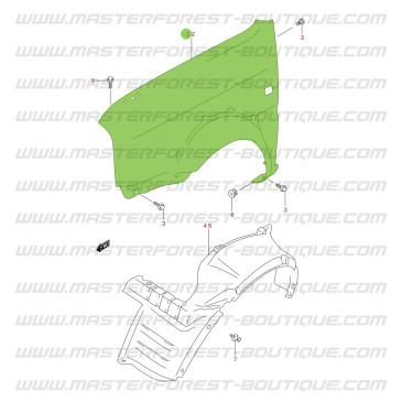 Guarda-lamas dianteiro direito – Suzuki Santana Jimny – 2018