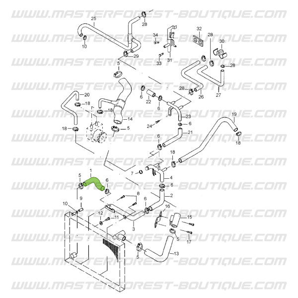 copy of Manguito de salida del radiador de calefacción Suzuki Santana Samurai 1.9 D (Renault)