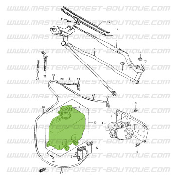 Depósito do líquido do limpa-para-brisas – Suzuki Santana Vitara – 1988–2005