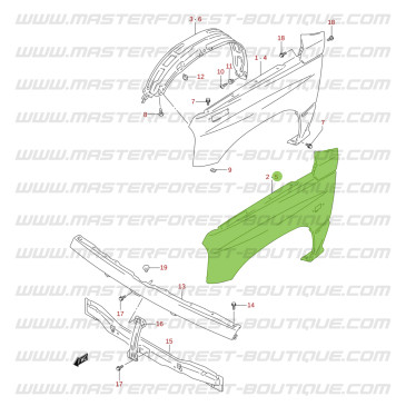 Aleta delantera izquierda – Suzuki Vitara 1998–2005