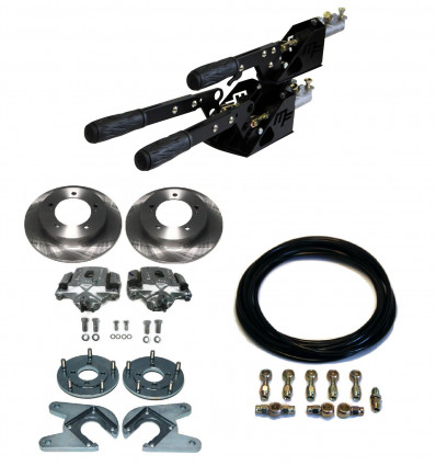 Complete kit : 2+1 separate brakes with rear discs brakes + flexibles, Suzuki Santana samurai, spanish build