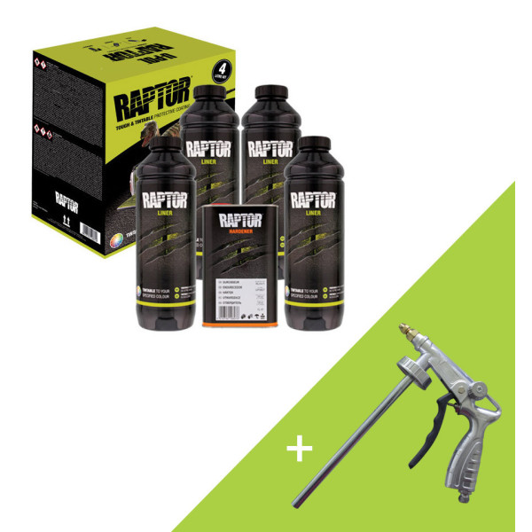 Kit 4 bouteilles Raptor noir + Pistolet réglable
