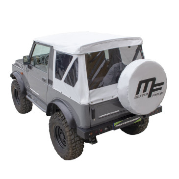 Lona MF modular branca 4X4 Suzuki Santana Samurai + tampa da roda sobressalente