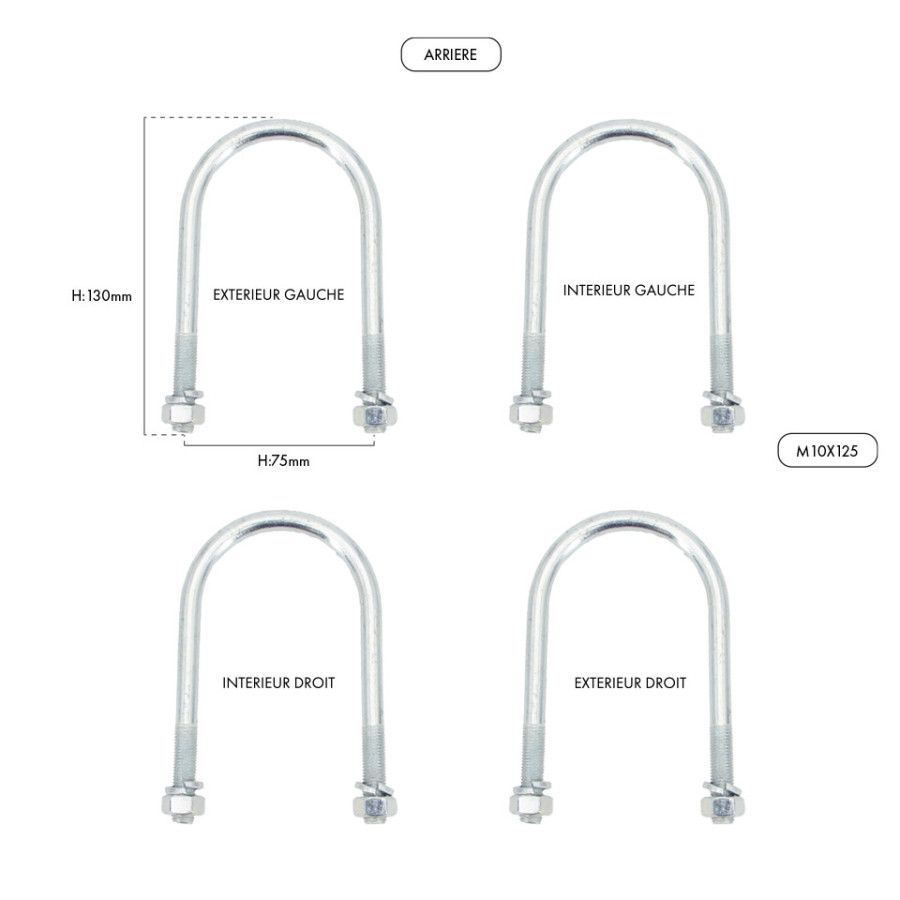 Flange posteriori Suzuki Santana 410 stretto fino a 4 molle a balestra