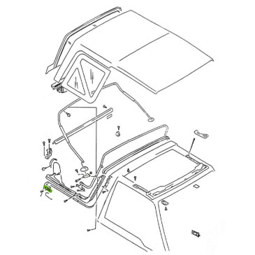 Untere Befestigung des Verdeck-Dichtprofils Vitara MK2