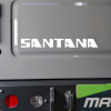White sticker " SANTANA "