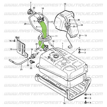 Fuel pipe inlet joint Suzuki Santana Samurai