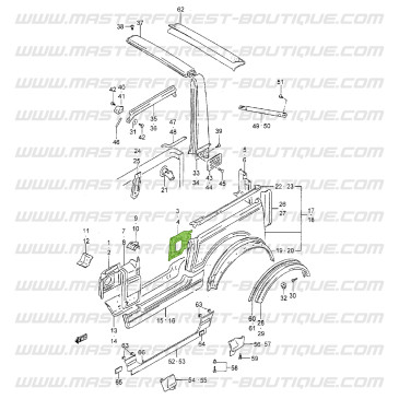 Linkes Paneel für Sicherheitsgurt-Halter Suzuki Samurai