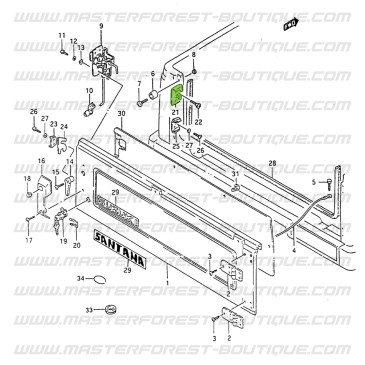 Suzuki Santana Samurai abre a porta traseira com tampa