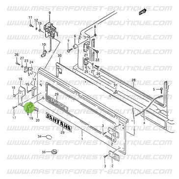 Front right or rear door cylinder 22mm Suzuki Santana Samurai