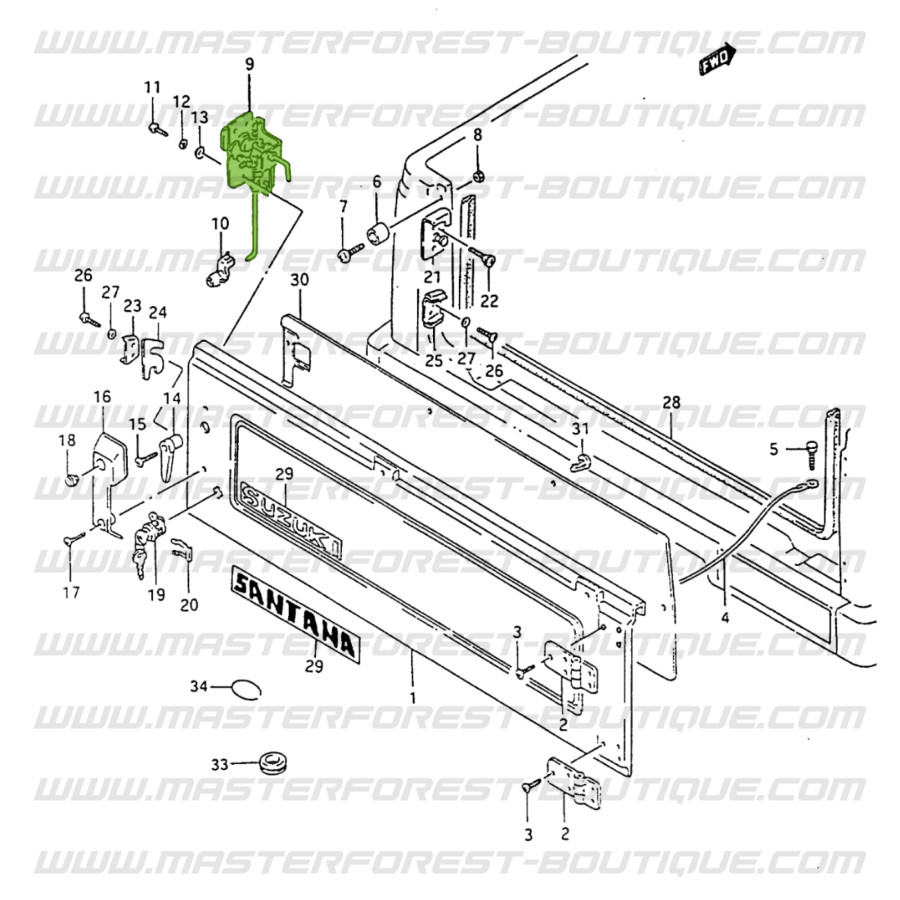 Serratura Portellone Posteriore Febi Bilstein 176446 - Per Volkswagen Tiguan (5N) 2007-2018, Con Attuatore/Regolatore