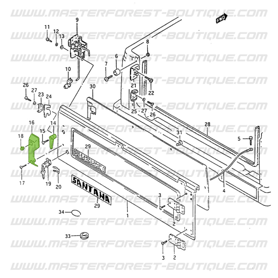 Poignée De Porte Intérieure Droite Avant/arrière Pour Suzuki Samurai, Vitara – Réf. ST5135 – Neuf, Garantie 2 Ans
