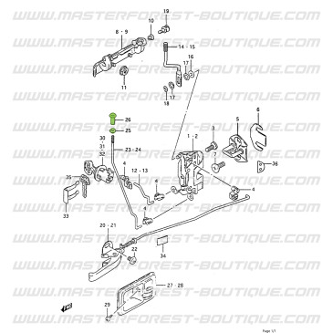 Door latch, Suzuki Santana Samurai