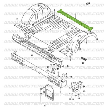 Hinterer Bodenverstärkungsrahmen Suzuki Santana Samurai, kurzer Radstand