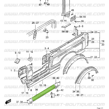 Sottoporta in plastica Suzuki Santana Samurai a telaio lungo