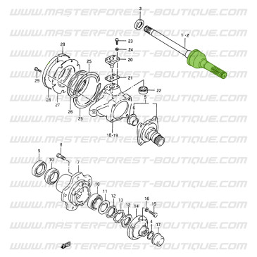 Suzuki Santana Samurai 22-spline junta de velocidade constante