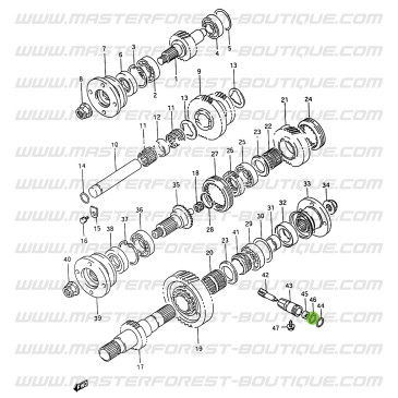 Joint inférieur support pignon compteur Suzuki Santana Samurai