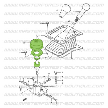 Kit de fole e anel da alavanca de mudanças da caixa de velocidades Suzuki Santana Samurai