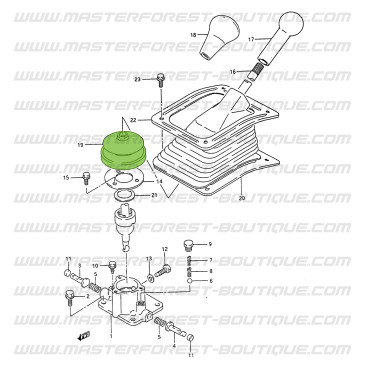Fole da alavanca de mudanças da caixa de velocidades Suzuki Santana Samurai