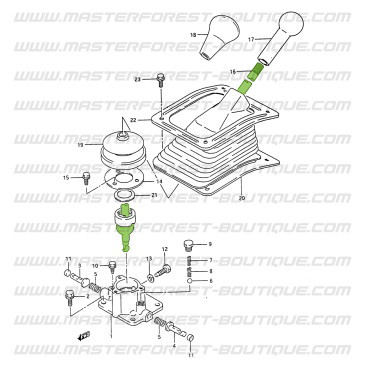 Schalthebel für Getriebe Suzuki Santana Samurai 413, D und TD