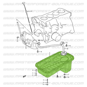 Carter d'huile moteur - Suzuki Santana Samurai 413 à 8 soupapes