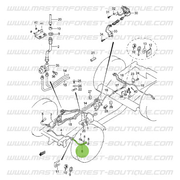 Flexible de freins avant gauche 600mm Suzuki Santana Samurai