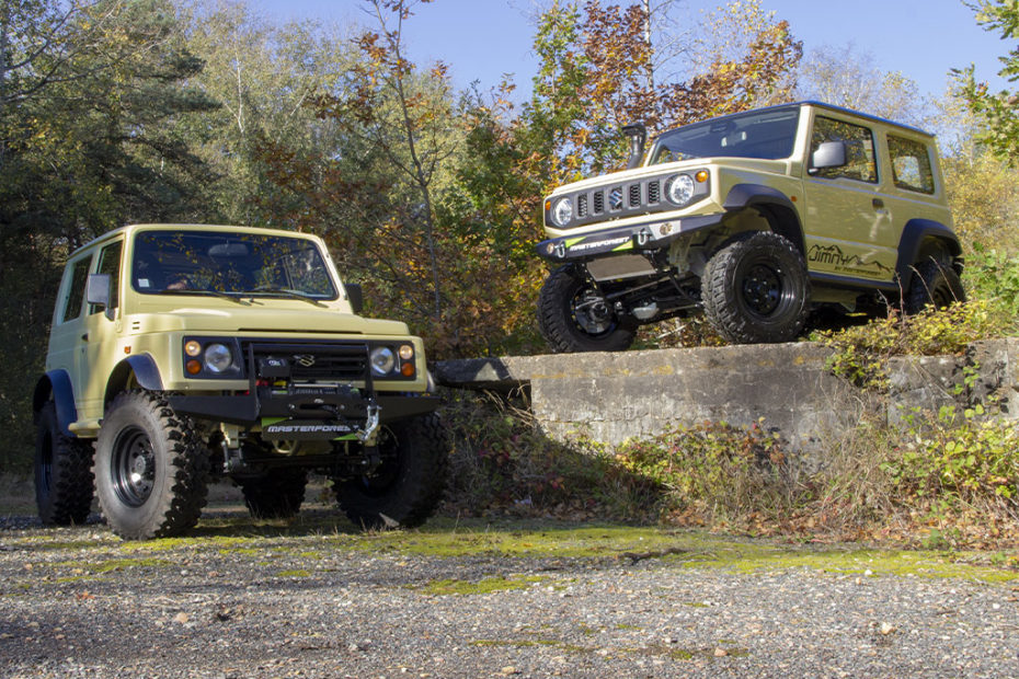 Sortie forestière avec les Suzuki Jinmy et Samurai beige Masterforest